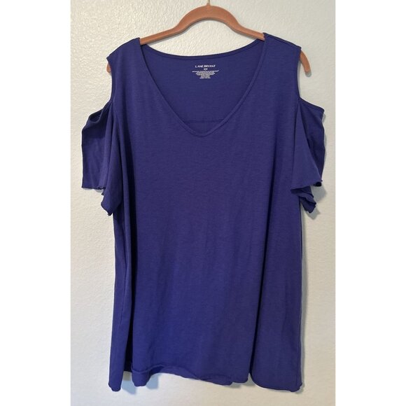 Lane Bryant Flutter Sleeved 18/20 Blouse 50% Poly 25% Pima Cotton, 25% Modal - Picture 1 of 6